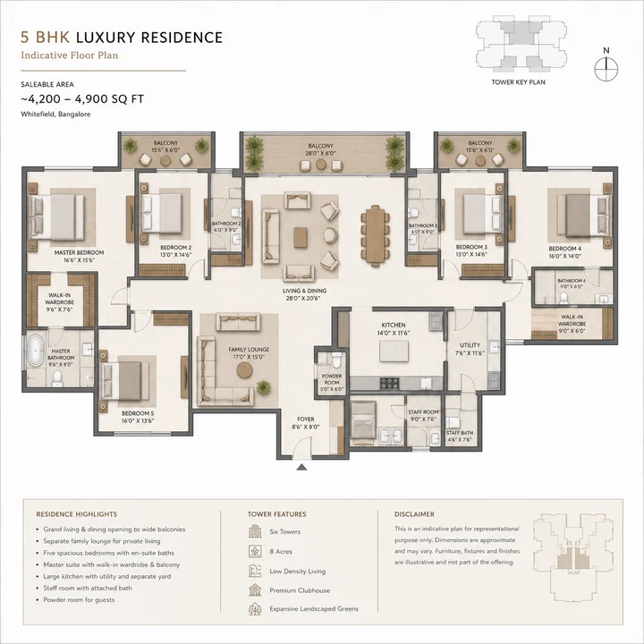 Lodha Hopefarm Whitefield 5 BHK floor plan layout
